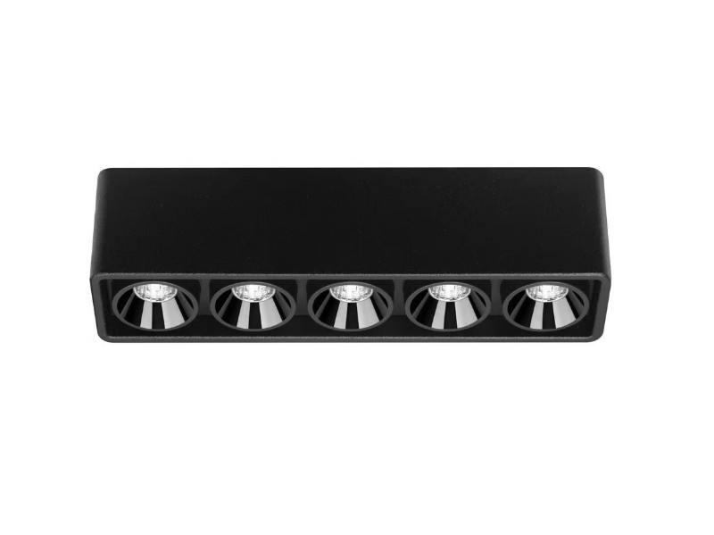 BLACK FOSTER MICRO SURFACE 5 - Multiple LED aluminium spotlight by Arkoslight