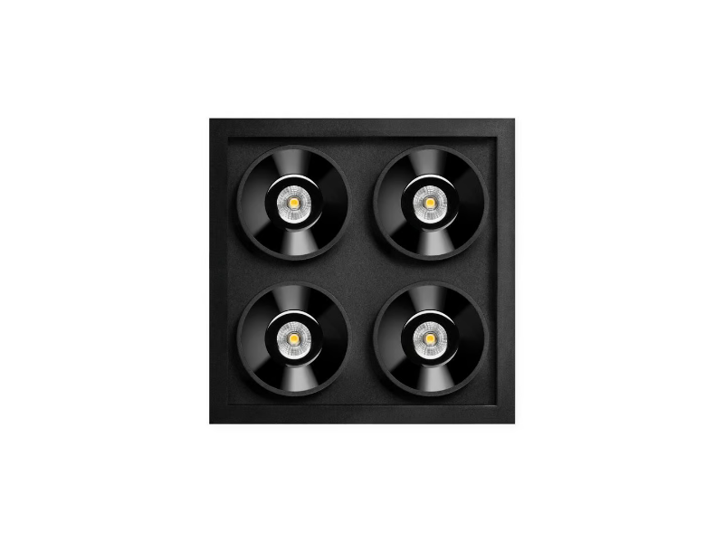 BLACK FOSTER RECESSED 2x2 - Multiple LED recessed aluminium spotlight by Arkoslight