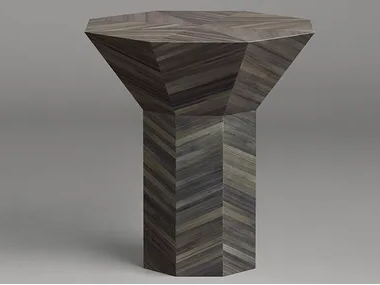 FLARE TALL - Octagonal straw marquetry high side table by Articolo Studio