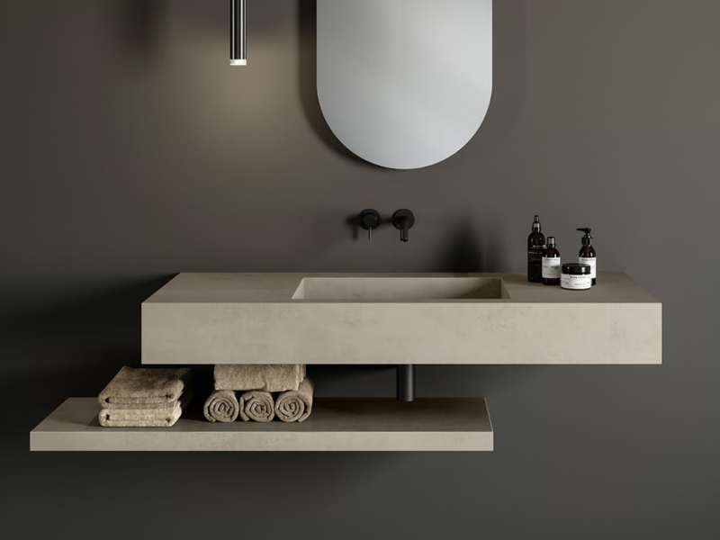 HABITAT CONTRACT - Wall-mounted single porcelain stoneware washbasin by Atlas Concorde
