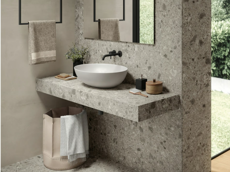 MASTERTOP - Single porcelain stoneware washbasin countertop by Atlas Concorde