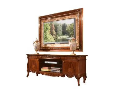 PRESTIGE - Wooden TV cabinet with doors with drawers by Barnini Oseo