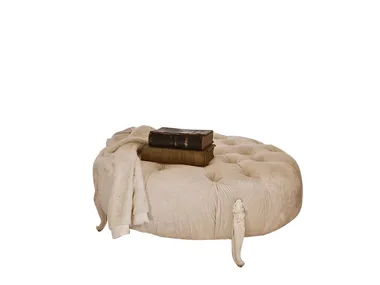 SOGNI D'AMORE - Tufted upholstered round fabric pouf by Barnini Oseo