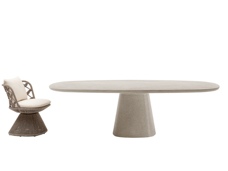 ALLURE O' OUTDOOR - Garden table with cement base and cement/stoneware top by B&B Italia Outdoor