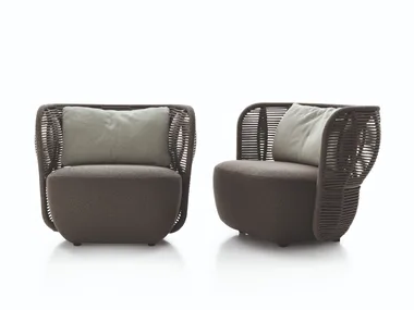 BAY - Fabric garden armchair with armrests by B&B Italia Outdoor