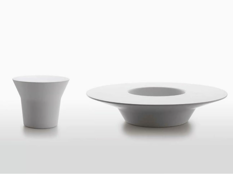 SPRINGTIME - Round Cristalplant® garden side table by B&B Italia Outdoor