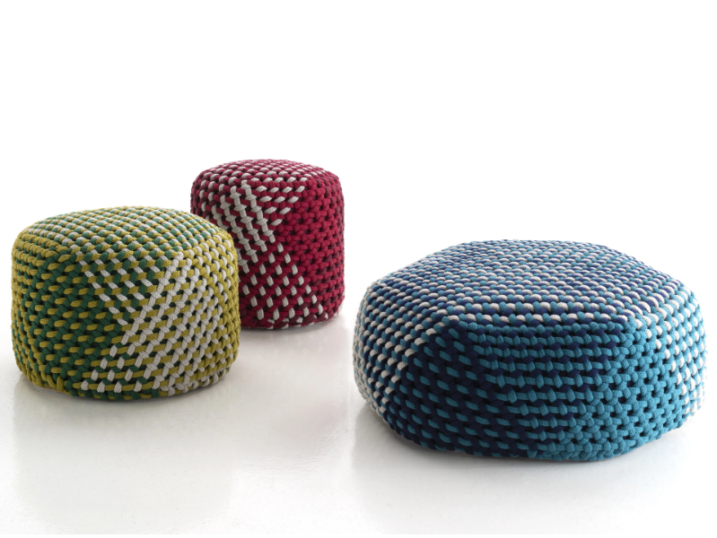 TRAMAE - Polyester garden pouf by B&B Italia Outdoor