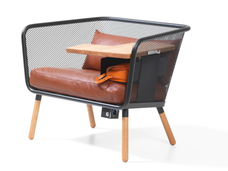 HONKEN WORKSTATION - Leather small sofa by Blå Station