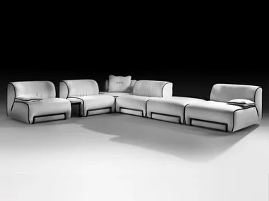 BAMBOO - Corner sectional fabric sofa by Black Tie