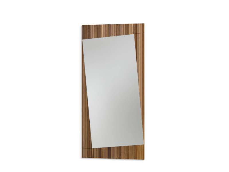 MUSA - Rectangular wall-mounted walnut mirror by Bonaldo