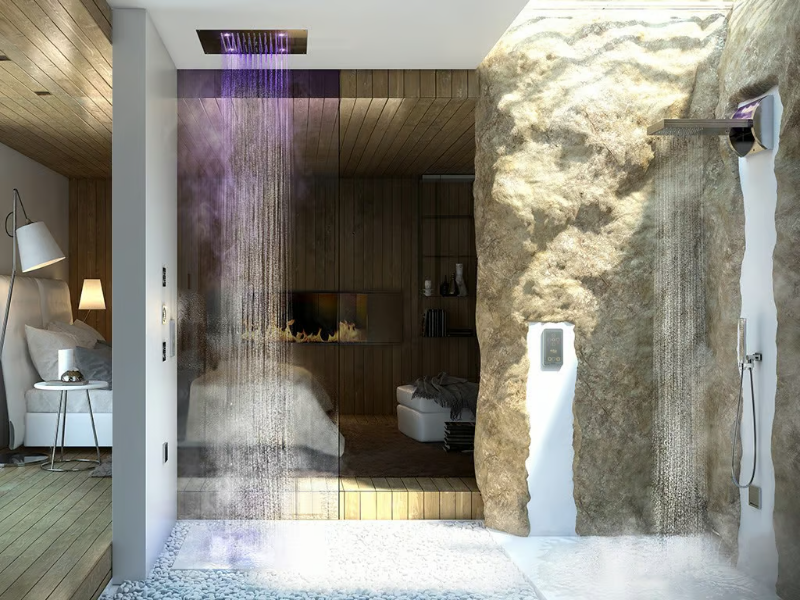 Dream 4 Getti - RGB CROMOTERAPIA - Contemporary style LED overhead shower by Bossini