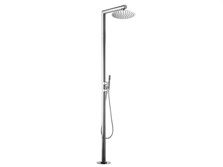 Nek Floor Ø 300 - Floor standing shower panel with hand shower by Bossini