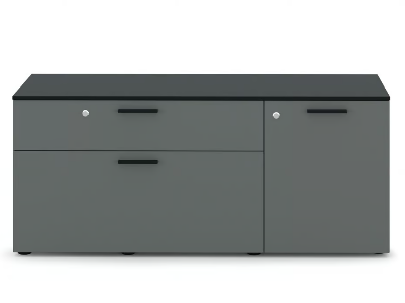 CADI.OP - Low office storage unit with hinged doors and lock by Bralco