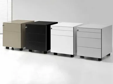 LOOPY - Metal office drawer unit with castors with lock by Bralco