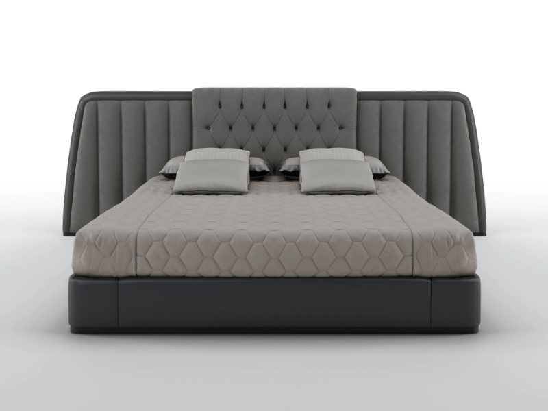 BERNINI WIDE - Nabuk king size bed with upholstered headboard by BRUNO ZAMPA