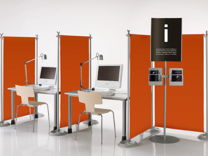 BATTISTA - Dividers with sound absorbing and bacteriostatic fabric by Caimi Brevetti