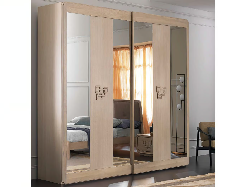 AMARCORD NIGHT - Mirrored wooden wardrobe by Cantiero
