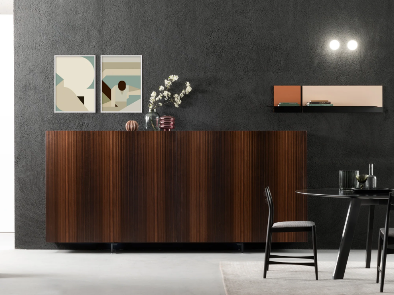 ATELIER - Wooden highboard with sliding doors by Capo d’Opera
