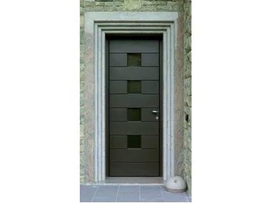 Aluminium and wood entry door - Exterior aluminium and wood entry door by CARMINATI SERRAMENTI