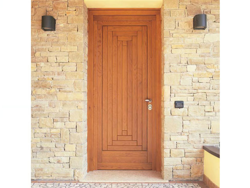 Oak entry door - Exterior oak entry door by CARMINATI SERRAMENTI