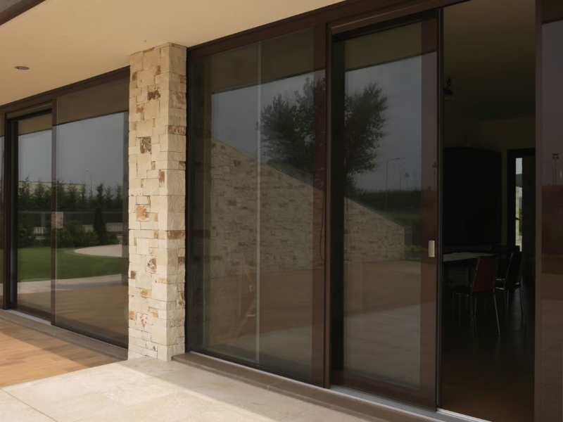 VITRUM 90 - Lift and slide wood and glass patio door by CARMINATI SERRAMENTI