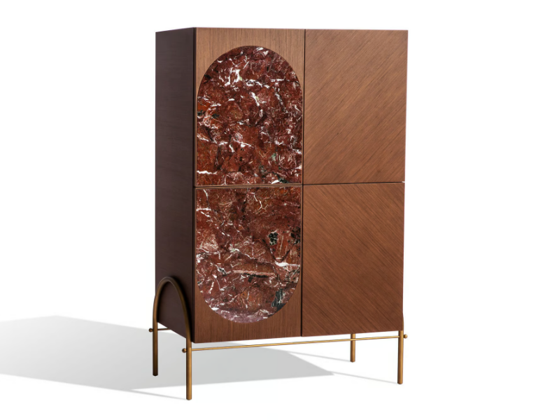 ALMA H - Wooden highboard with doors and drawers by Carpanese Home