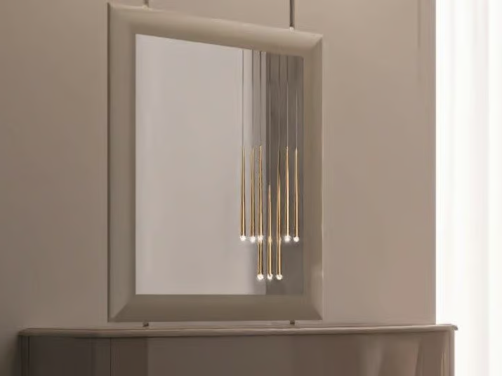 ARES GOLD - Rectangular framed wall-mounted mirror by CASA +39