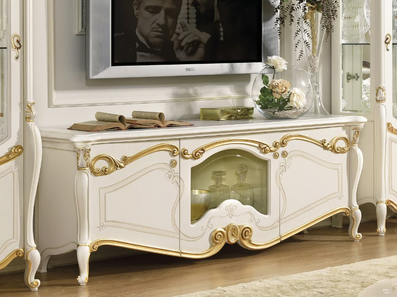 LA FENICE - Wooden TV cabinet with doors by CASA +39