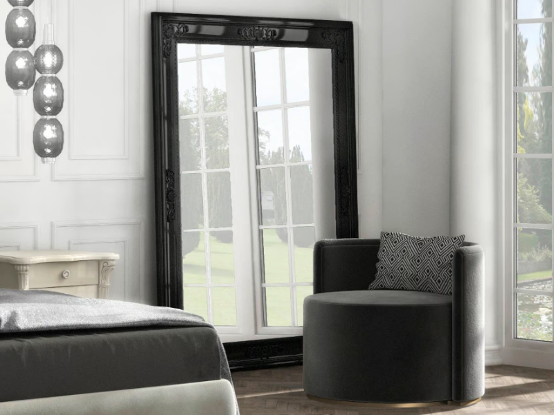 OLIVER - Freestanding rectangular framed wooden mirror by CASA +39