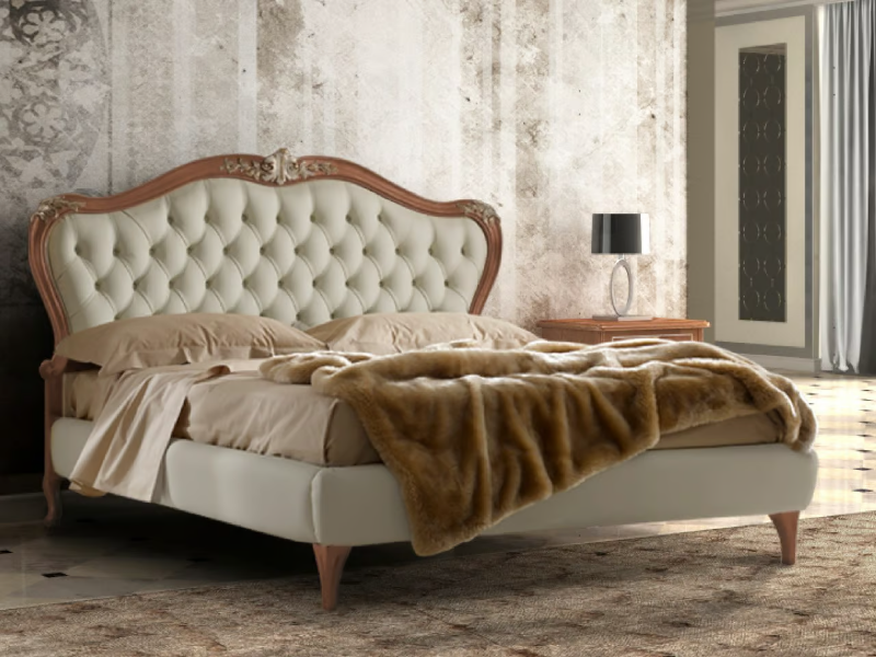 PRESTIGE 2 - Wooden king size bed with tufted headboard by CASA +39