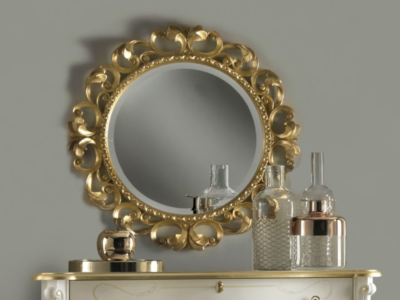 ROSSINI - Round framed wall-mounted mirror by CASA +39