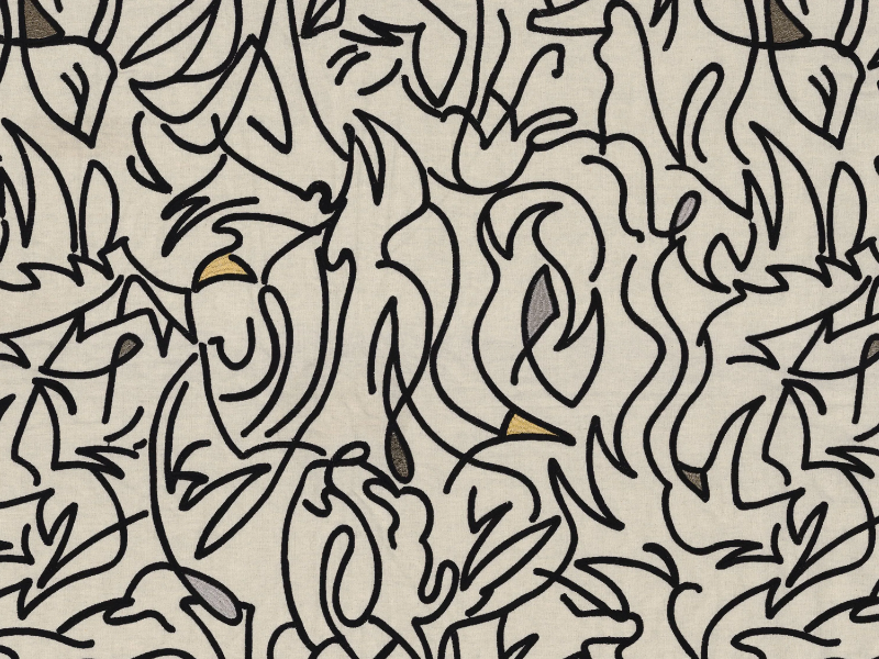 ANAMORPHOSE - Embroidered fabric with graphic pattern by CASAMANCE