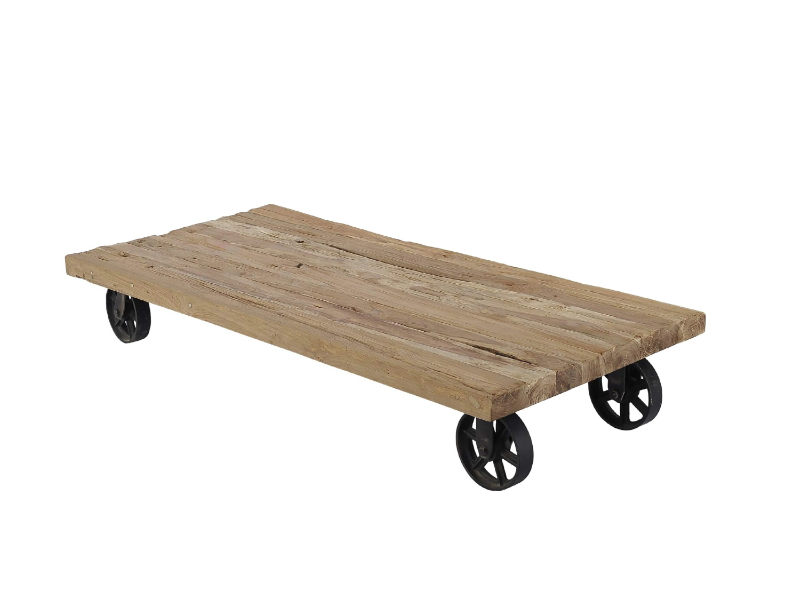 SARABAN - Rectangular teak garden side table with castors by CBdesign