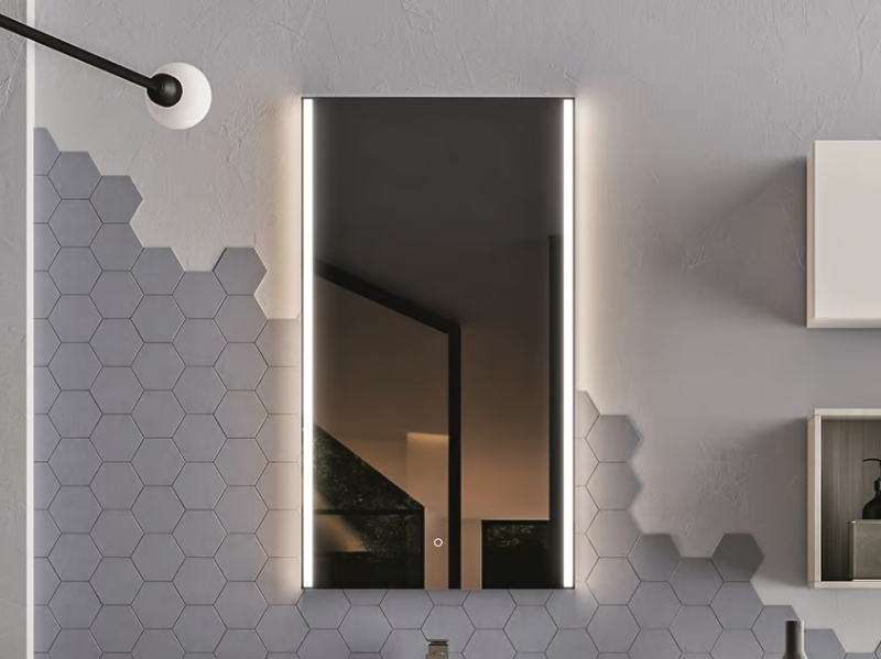 MUSIC - Rectangular bathroom mirror with Bluetooth connection by Cerasa