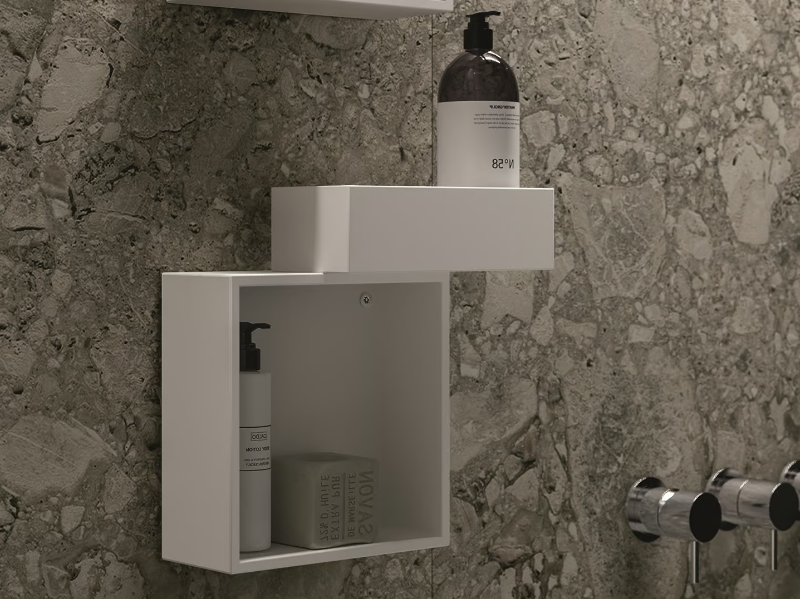 NEROLAB - Open suspended Tecnoril® bathroom wall cabinet by Cerasa