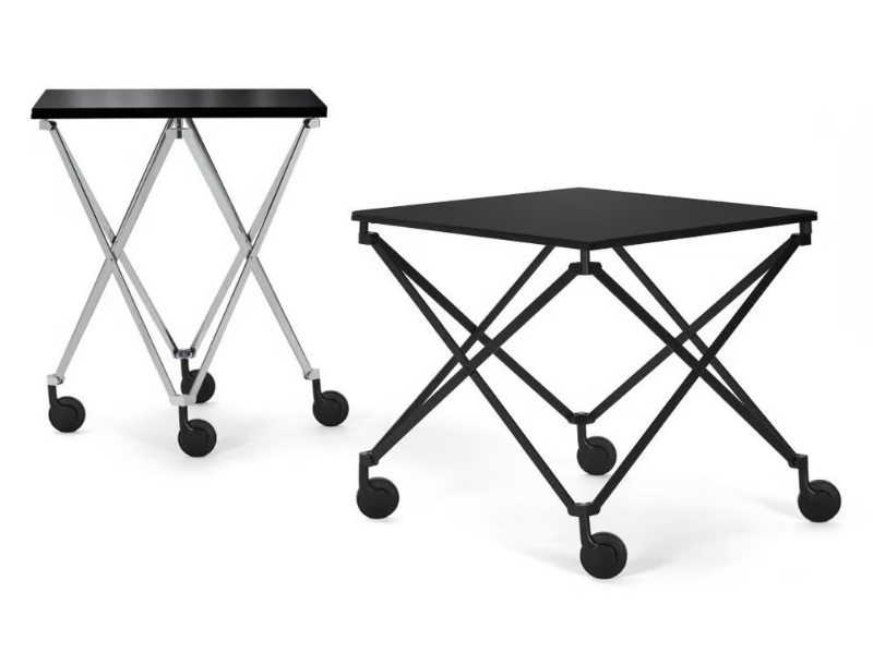 SAX - Height-adjustable crystal and steel coffee table with castors by ClassiCon