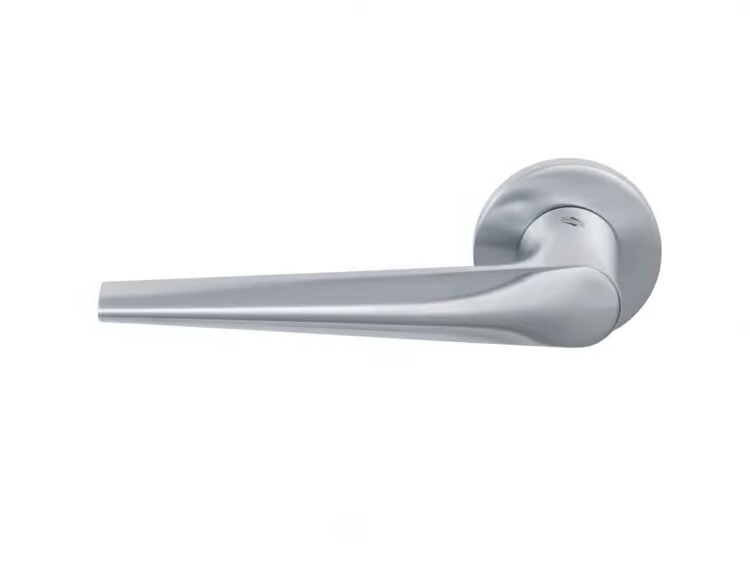 PEAK - Cromall® door handle on rose by Colombo Design
