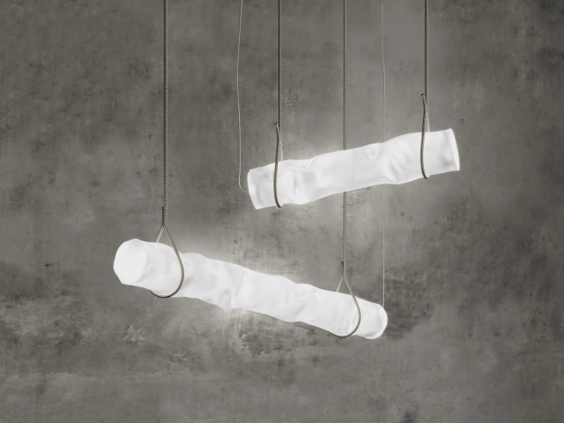 BAGGY HORIZONTAL - Polycarbonate pendant lamp by Contardi