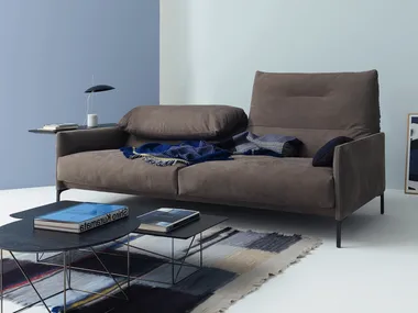 AVALANCHE - 3 seater leather sofa with headrest by Cor