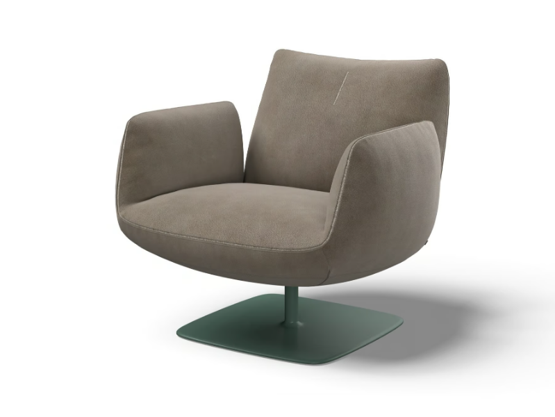 JALIS - Leather armchair with armrests by Cor