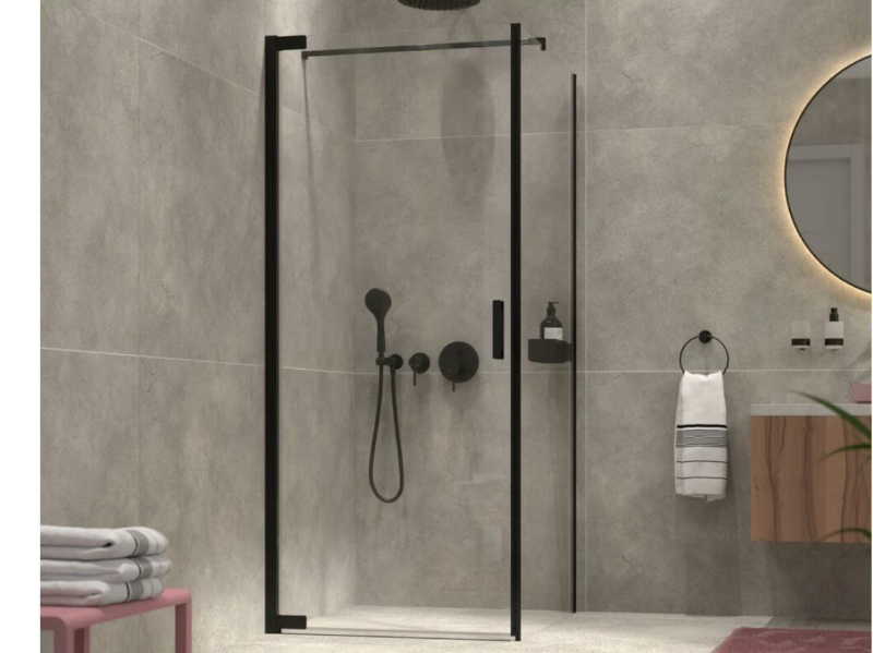 AVENUE - Corner glass shower cabin with hinged door by Coram