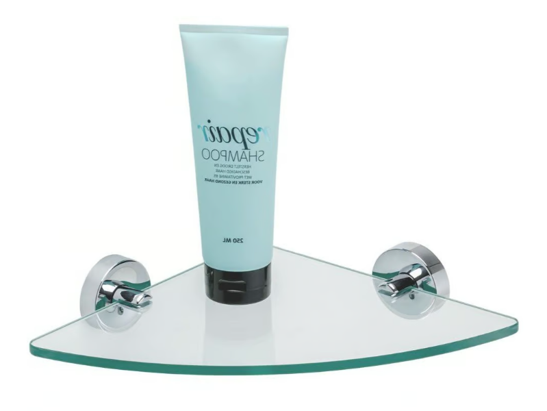 LUNA - Corner glass bathroom wall shelf by Coram