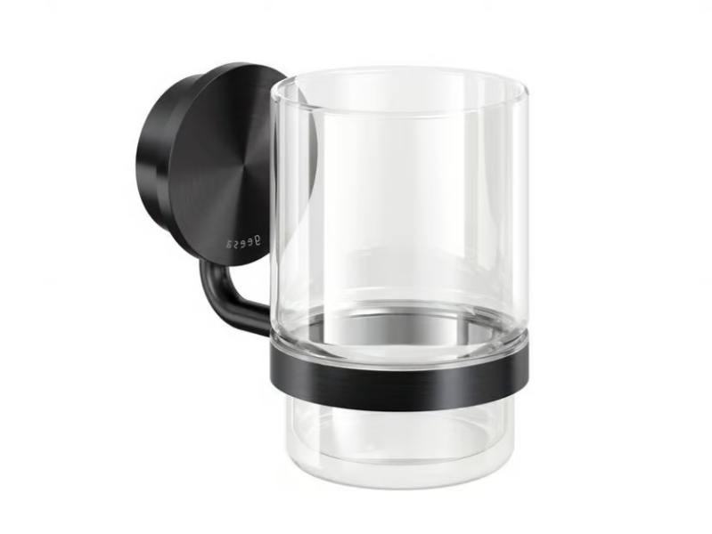 OPAL BRUSHED - Wall-mounted Glass and Stainless Steel toothbrush holder by Coram
