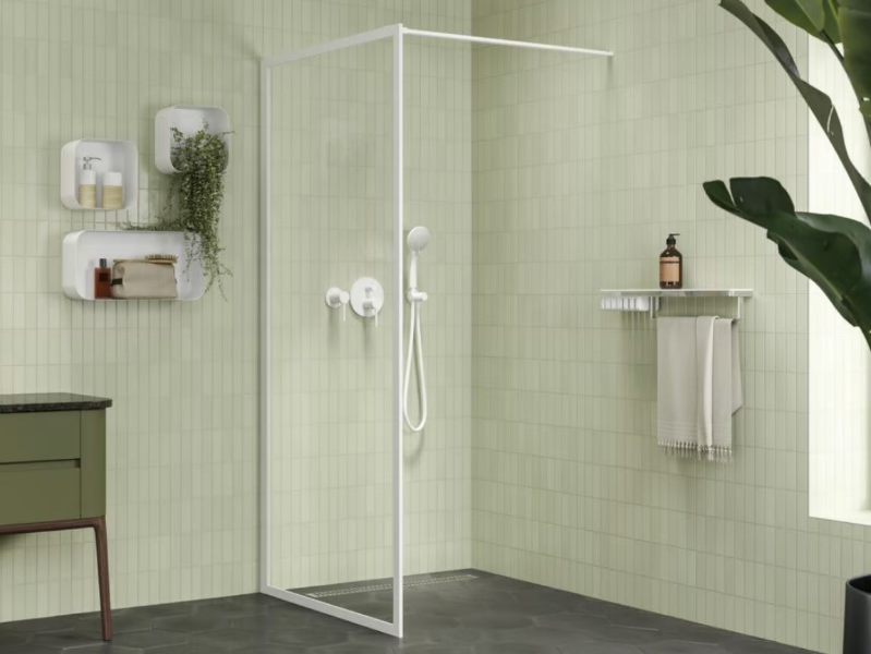 OUTLINE - 2 places tempered glass Walk in shower by Coram