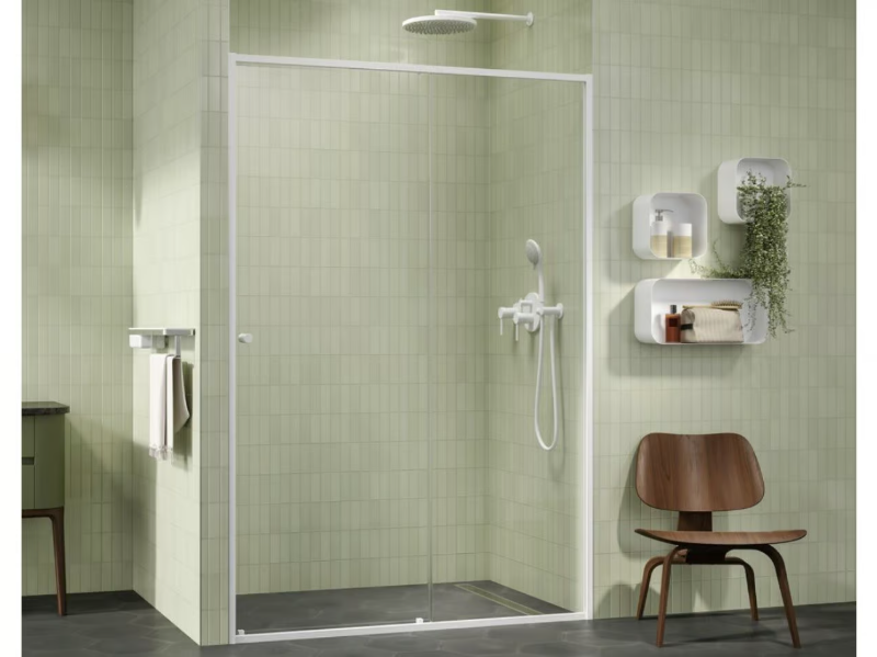 OUTLINE - Niche tempered glass shower cabin with sliding door by Coram