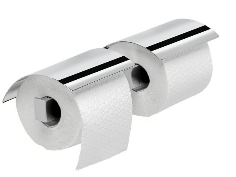 WYNK - Double metal toilet roll holder with cover by Coram