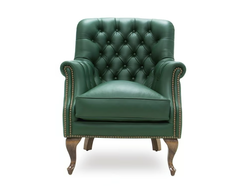 CONFIDENTE ORIGINS - Bergere tufted leather armchair with armrests by Crearte Collections