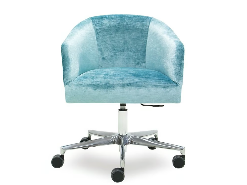 GIRONA ORIGINS - Height-adjustable velvet office chair with armrests with 5-Spoke base by Crearte Collections