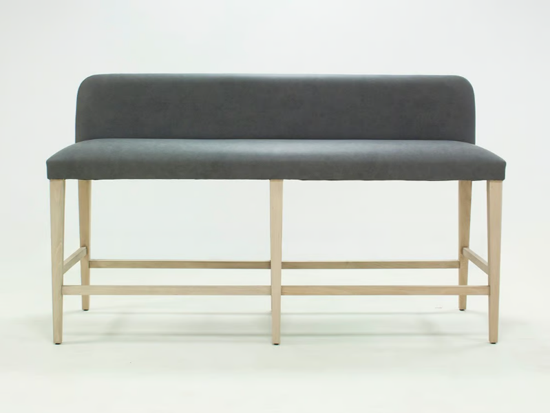 MAURO ORIGINS - High leather bench with back with footrest by Crearte Collections