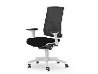ORIA WHITE RETE - Height-adjustable swivel office chair with 5-Spoke base by CUF Milano